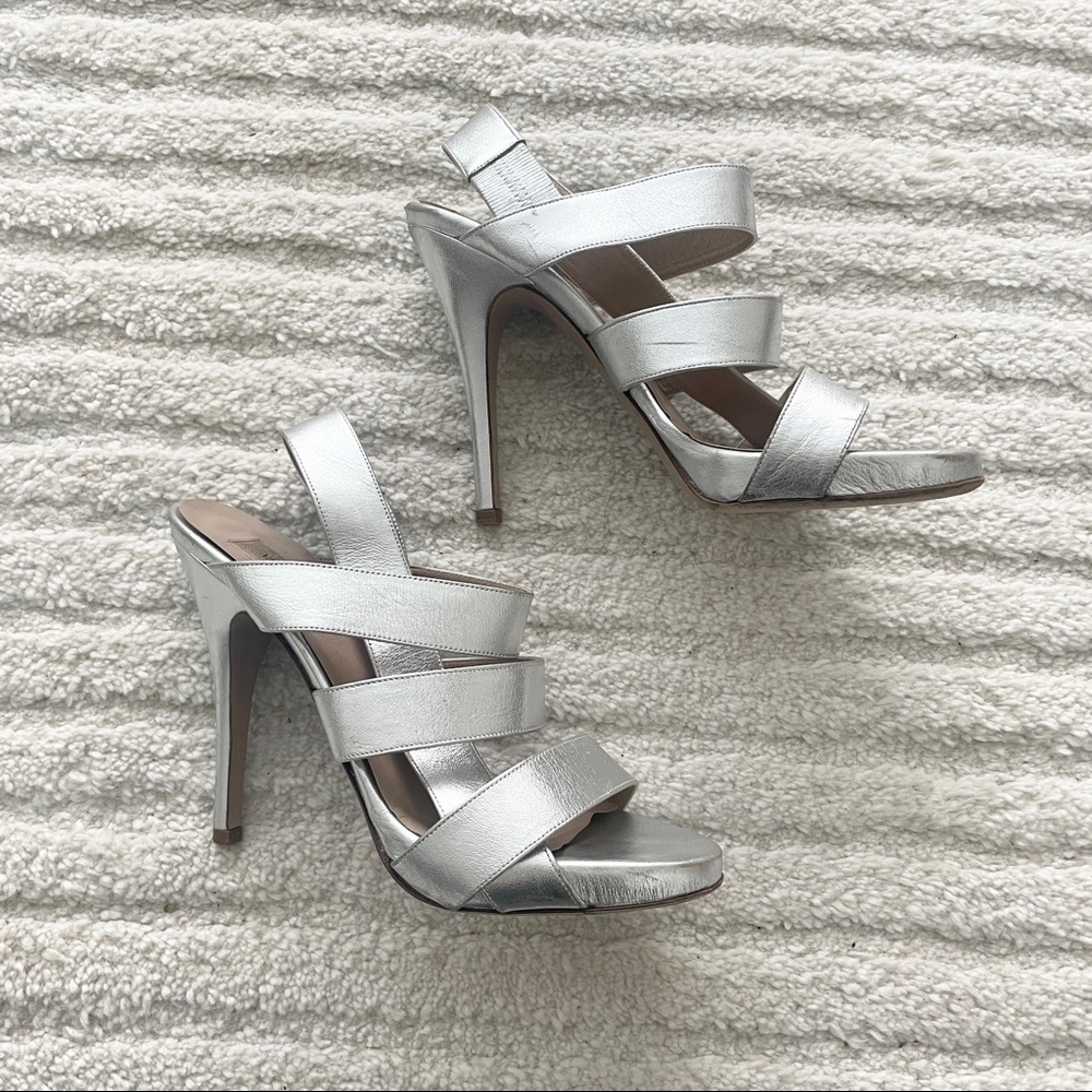 Valentino silver metallic heels